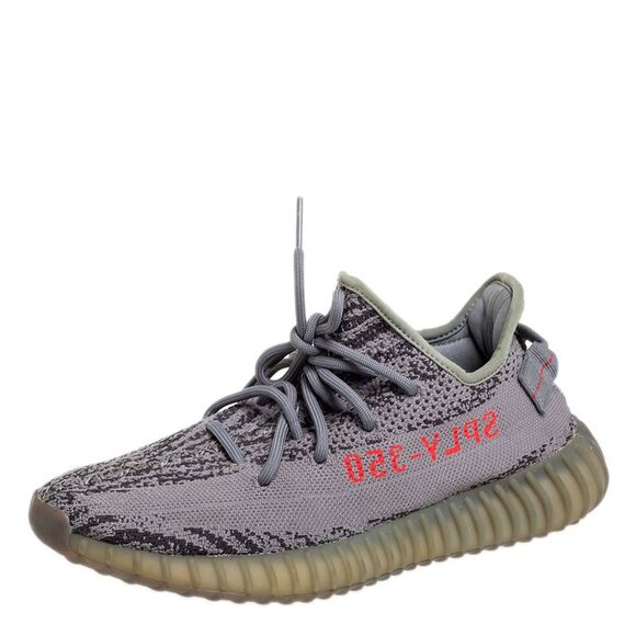 Yeezy x Adidas Grey Knit Fabric Boost 350 V2 Beluga 2.0 Sneakers Size 40 2/3 - Picture 1 of 4